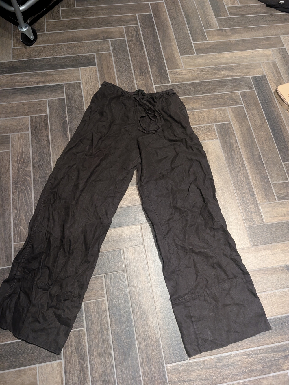 Zara Wide-Leg Drawstring Linen Pants